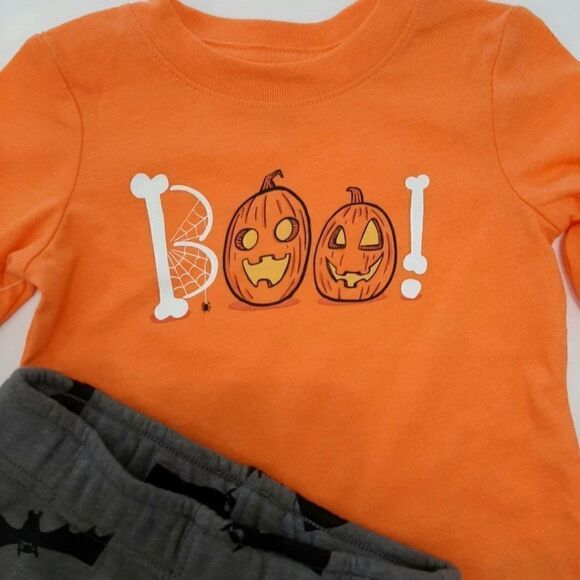 Toddler Boys' Long Sleeve Halloween Boo Top & Bottom Set - Cat & Jack - 12M - Picture 7 of 7